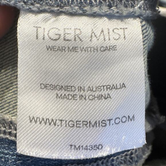 Tiger Mist Denim Halter Crop Top Size XS Cut Out - Picture 7 of 9